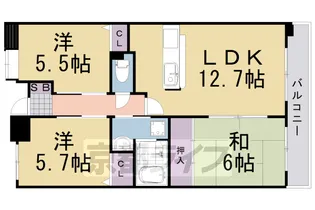 アンヴェリテ桂【203号室】の間取り