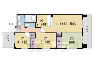 コルテ・デ・春日【2階】の間取り