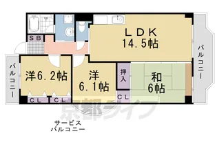 ウエストコート大利【4階】の間取り