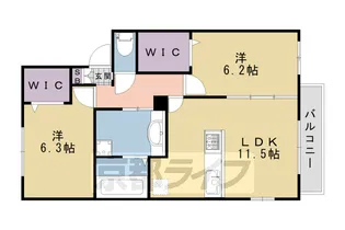 ルークス【201号室】の間取り