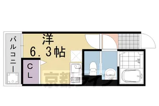 グロー桂【202号室】の間取り