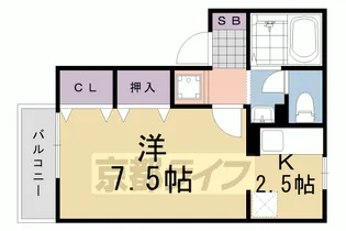 京都府京都市西京区樫原下池田町【アパート】の間取り