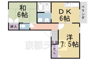 京都府京都市西京区桂上野西町【アパート】の間取り
