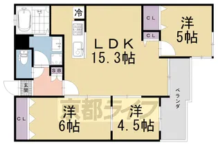 ルシエルJR向日町【4階】の間取り