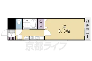 ジュネス桂【201号室】の間取り