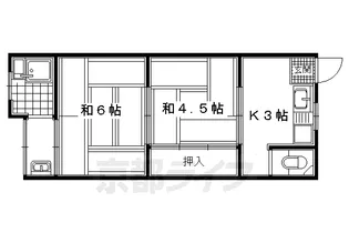 竹王荘【210号室】の間取り