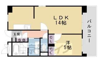 京都府京都市山科区御陵原西町【マンション】の間取り