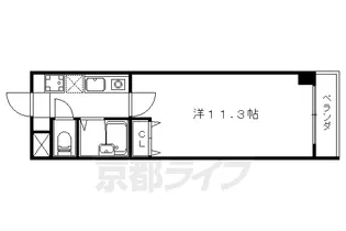 カーサ椥辻【504号室】の間取り