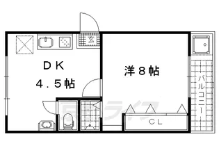 1DKの間取り画像