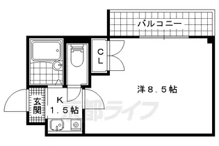 京都府京都市山科区竹鼻扇町【マンション】の間取り