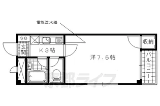 京都府京都市山科区勧修寺風呂尻町【マンション】の間取り