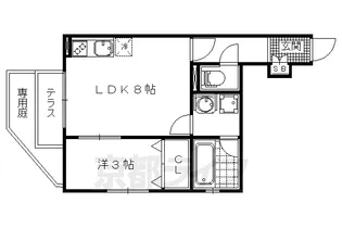 グラン・ジュテ烏田【1階】の間取り