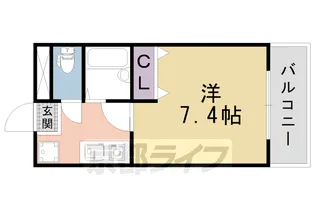 クローバー椥辻【103号室】の間取り