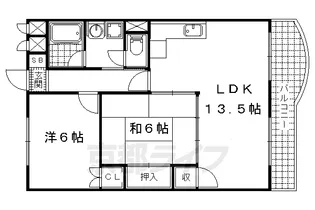 山科椥辻団地 B棟【503号室】の間取り