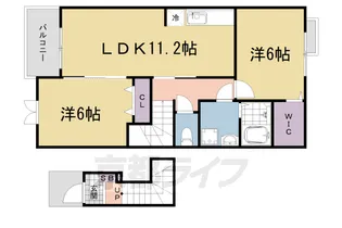 ARK´S滋賀里【201号室】の間取り