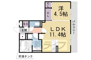 セレンディピティ堅田【101号室】の間取り