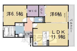 カルムメゾン アンソレイェ【I-203号室】の間取り
