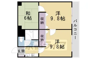 京都府京都市山科区西野山百々町【マンション】の間取り