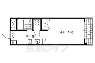 パレやましな佐わらび【508号室】の間取り
