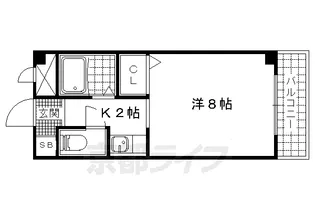 ミラベル竹鼻【1B号室】の間取り