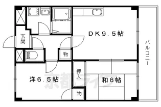 メディナ椥辻【9階】の間取り