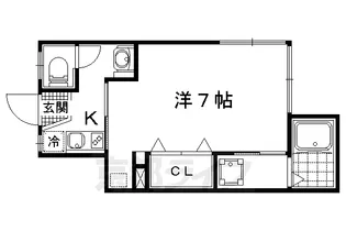 京都府京都市山科区北花山寺内町【アパート】の間取り