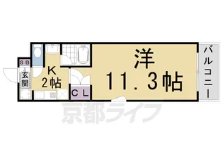 ROOTS二条城南【4階】の間取り
