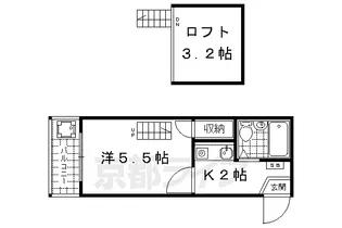 ケーズ山科【201号室】の間取り