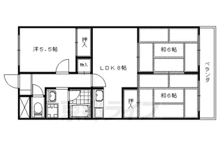 京都府京都市山科区音羽初田町【マンション】の間取り