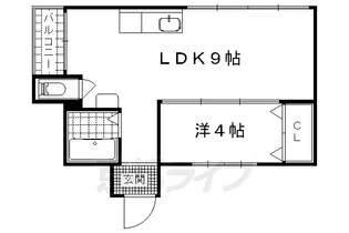 京都府京都市山科区御陵鴨戸町【マンション】の間取り