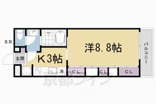 Suminagi 椥辻東【103号室】の間取り