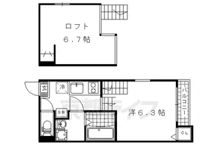 ハーモニーテラス椥辻封シ川町Ⅱ【205号室】の間取り