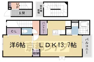アクアビュー石山【305号室】の間取り