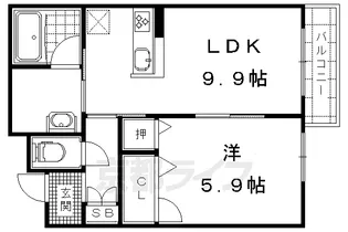 シャーメゾン勧修【302号室】の間取り