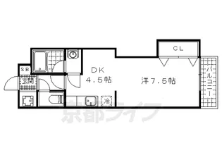 京都府京都市山科区東野八反畑町【マンション】の間取り