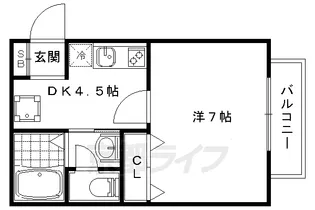 京都府京都市山科区御陵久保町【アパート】の間取り