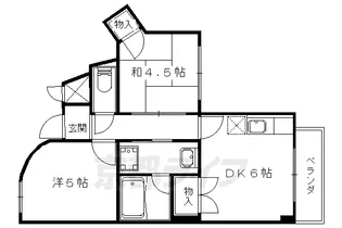 ドルチェ椥辻【111号室】の間取り