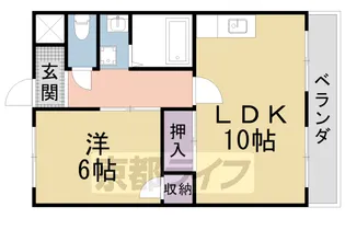 京都府京都市山科区西野山射庭ノ上町【マンション】の間取り