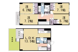 大阪府三島郡島本町青葉3丁目【マンション】の間取り