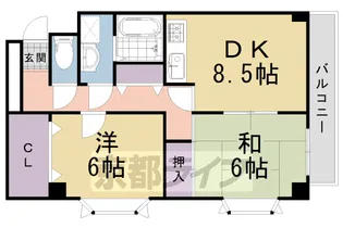 グリーンヒルトミタ【406号室】の間取り