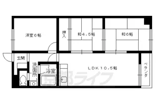 コーポ中小路【101号室】の間取り
