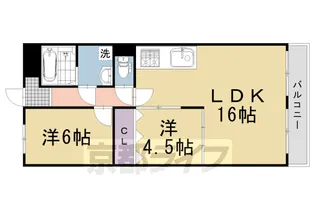 京都府長岡京市開田3丁目【マンション】の間取り