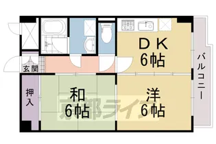 コモド長岡京【202号室】の間取り