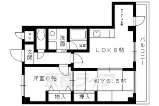 リジェール鴨川【402号室】の間取り