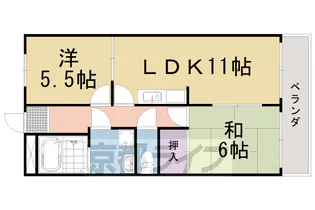 ラセーヌ南桂【101号室】の間取り