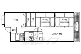イトーピア向日【B523号室】の間取り