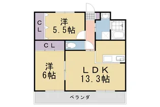 シャルマングレーヌ【302号室】の間取り