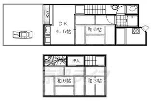 京都府長岡京市友岡西山【テラスハウス】の間取り