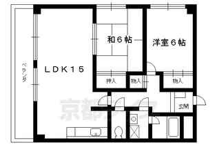 2LDKの間取り画像
