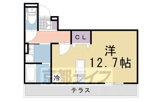 ベルテンポ東向日【3階】の間取り